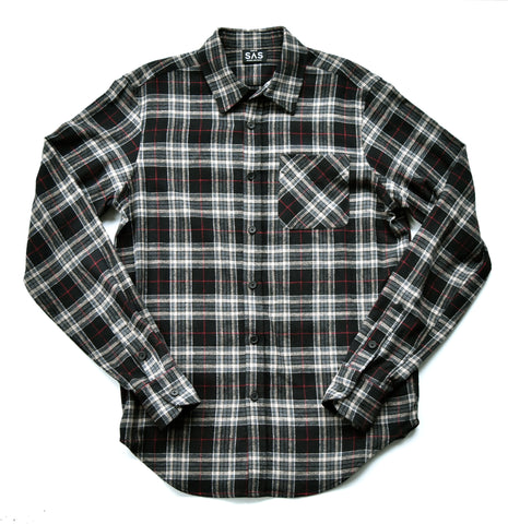 Midweight Brushed Flannel – Black